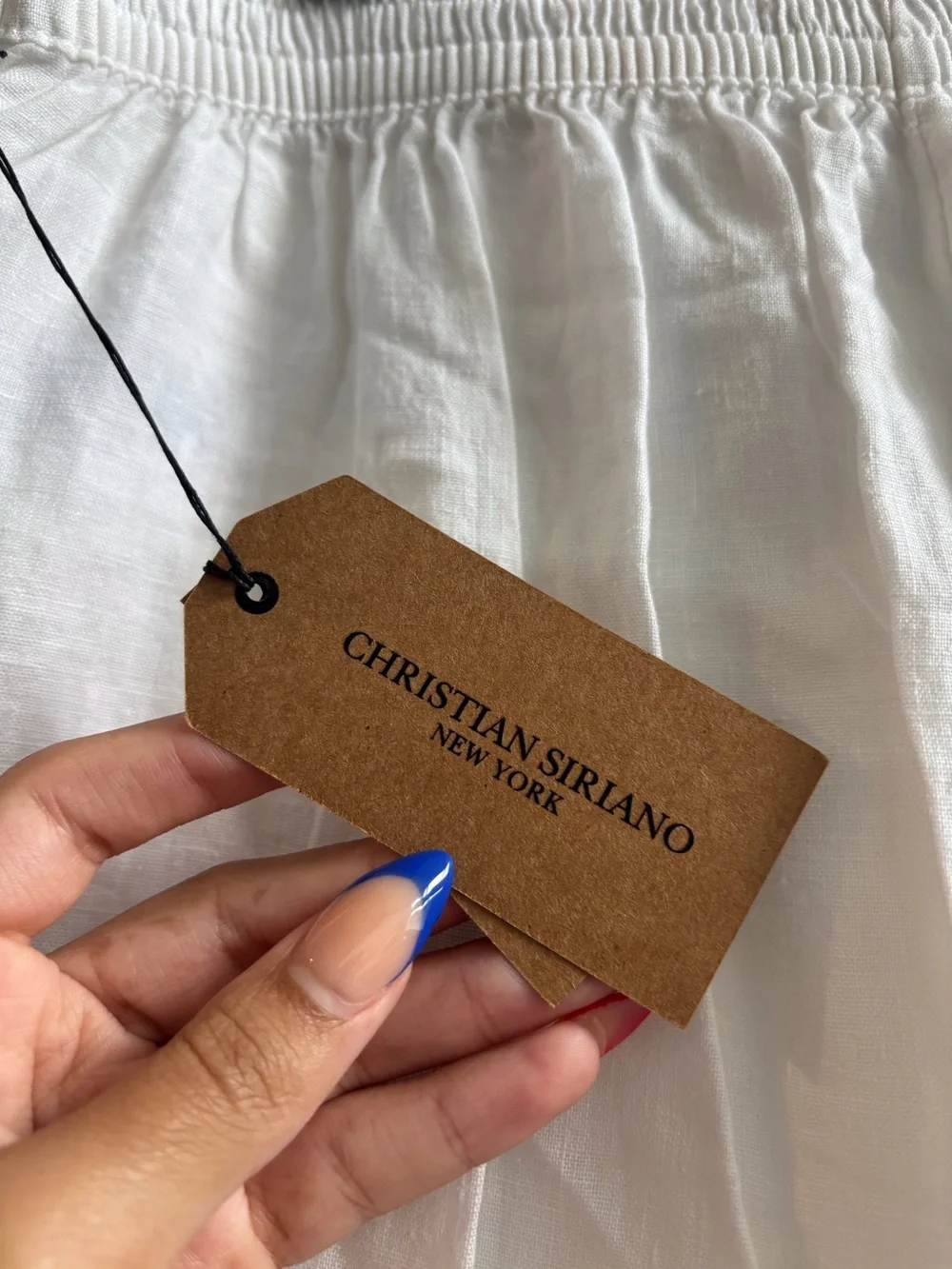 NWT Christian Siriano White Wide-Leg 100% Linen Pants - Picture 4 of 4